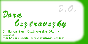 dora osztrovszky business card